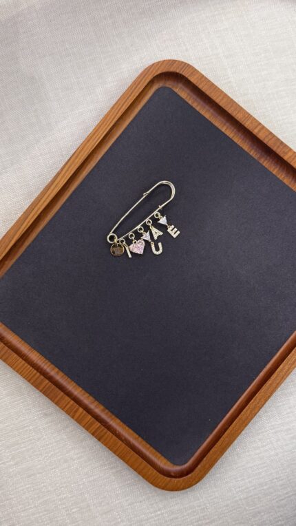 Pink Heart UAE Gold Pin